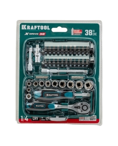 Купить Универсальный набор инструмента KRAFTOOL Universal-38 1/4", 38 предметов 27970-H38  в E-mobi
