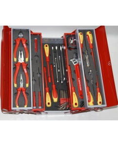 Купить Раскладной ящик с инструментами IZELTAS для электриков, металл, 46 предметов 190х420х200 8420005046  в E-mobi
