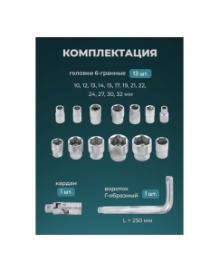 Купить Набор головок Rockforce 15 предметов RF-4159(58289)  в E-mobi