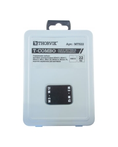 Купить Набор метчиков Thorvik T-COMBO трехпроходные, ручные, универсальные, 22 предмета MTS22 52886  в E-mobi