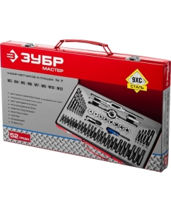 Купить Набор метчиков и плашек Зубр МАСТЕР сталь 9ХС, 52 предмета 28130-H52_z01  в E-mobi