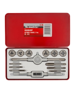 Купить Набор метчиков и плашек М3 - М10, 14 шт. MATRIX MASTER 77345  в E-mobi