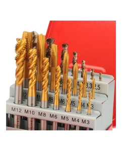 Купить Набор машинных метчиков H-Tools M3-M12 HSSE-TiN DIN371/376 + сверла 21пр 245054THT  в E-mobi
