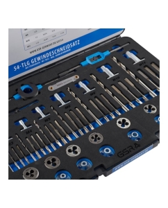 Купить Набор ручных метчиков и плашек GSR DIN 352/ 25x9 M3-M12 54 предмета + свёрла под резьбу HSSG 08333800  в E-mobi