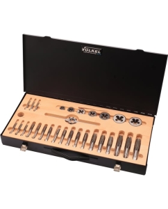 Купить Набор метчиков и плашек VOELKEL UNC 1/4-3/4 HSS-G 35пр V48051  в E-mobi