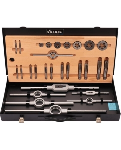 Купить Набор метчиков и плашек VOELKEL UNF 1/4-3/4 HSS-G 28пр V48061  в E-mobi