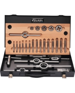 Купить Набор метчиков и плашек VOELKEL UNC 1/4-1/2 HSS-G 27 предметов V48050  в E-mobi