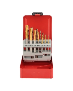 Купить Набор спиральных машинных метчиков H-Tools M3-M12 HSSE-TiN DIN371/376 + сверла 14пр 245053THT  в E-mobi