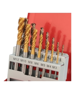 Купить Набор спиральных машинных метчиков H-Tools M3-M12 HSSE-TiN DIN371/376 + сверла 14пр 245052THT  в E-mobi