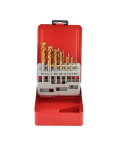 Купить Набор спиральных машинных метчиков H-Tools M3-M12 HSSE-TiN DIN371/376 + сверла 14пр 245052THT  в E-mobi
