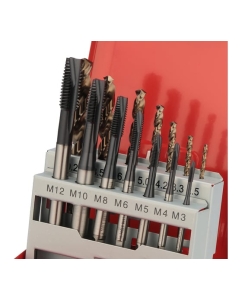 Купить Набор машинных метчиков H-Tools M3-M12 HSSE-TiALN DIN371/376 + сверла 14пр 245051FHT  в E-mobi