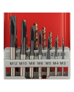 Купить Набор машинных метчиков H-Tools M3-M12 HSSE-TiALN DIN371/376 + сверла 14пр 245051FHT  в E-mobi