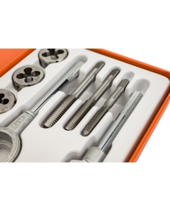 Купить Набор метчиков и плашек BOHRER метрические, М3x0,5 М4x0,7 М5x0,8 М6x1,0 М8x1,25 М10x1,5, вороток, 14 предметов 31850140  в E-mobi