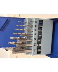 Купить Резьбонарезной набор CNIC из 7 метчиков М3-М12 Р18 и 7 сверл d2.5-d10.3 Р18 в мет. коробке 53869  в E-mobi