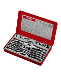 Купить Набор метчиков и плашек Зубр МАСТЕР сталь 9ХС, 24 предмета 28116-H24_z01  в E-mobi