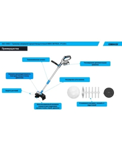 Купить Триммер аккумуляторный бесщеточный DEKO DKTR20, 1*5.0Ач 063-4407-1  в E-mobi