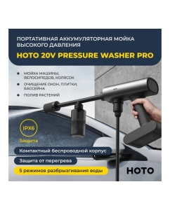 Купить Портативная аккумуляторная мойка высокого давления HOTO 20V Pressure Washer Pro HTT0023EU  в E-mobi