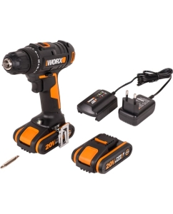 Купить Дрель-шуруповерт аккумуляторная WORX 20В, 2Ач х2, ЗУ 0,4А, сумка WX100.2  в E-mobi