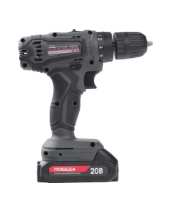 Купить Аккумуляторная дрель-шуруповерт ПОБЕДА ДА-20/2 Ли-М, 20В, 2,0Ач, 2 АКБ, 38Нм, кейс, комплект сверл и бит 180201702  в E-mobi