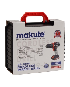 Купить Дрель-шуруповерт аккумуляторная ударная Makute (20В, 30Нм) CD229-L-2B  в E-mobi