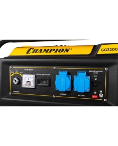 Купить Генератор Champion GG3200EW (3,2/3,5кВт OHV 7,5лс 15л 48кг эл.старт колеса)  в E-mobi