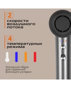 Купить Фен RED SOLUTION RF-510 1400 Вт серый  в E-mobi