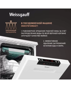 Купить Посудомоечная машина Weissgauff 4535 белый  в E-mobi