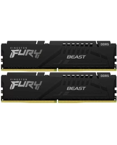 Купить Оперативная память Kingston 64GB, DDR5, 6000 МГц, Fury Beast, Black, KF560C40BBK2-64 в E-mobi