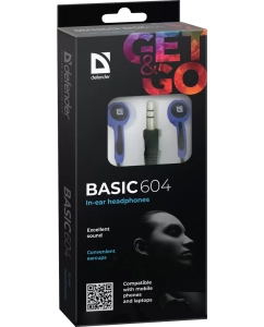 Купить Наушники Defender Basic 604 Blue/Black  в E-mobi