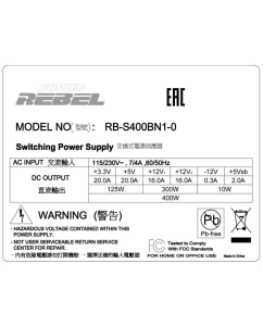 Купить Блок питания Inwin Power Rebel RB-S400BN1-0 400W  в E-mobi