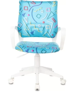 Купить Кресло детское Бюрократ BUROKIDS 1 W, на колесиках, ткань, голубой burokids 1 w-stickbl  в E-mobi