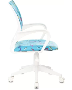 Купить Кресло детское Бюрократ BUROKIDS 1 W, на колесиках, ткань, голубой burokids 1 w-stickbl  в E-mobi
