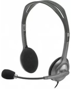 Купить Гарнитура Logitech Stereo H110,  для контактных центров, накладные,  проводные, серебристы в E-mobi