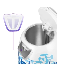 Купить Чайник электрический Kitfort KT-6772 1.7 л белый; синий; серебристый  в E-mobi