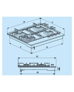 Купить Встраиваемая варочная панель газовая Grundig GIGA 6234260 XE серебристый  в E-mobi