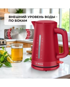 Купить Чайник электрический Bosch TWK3M124 1.7 л красный  в E-mobi