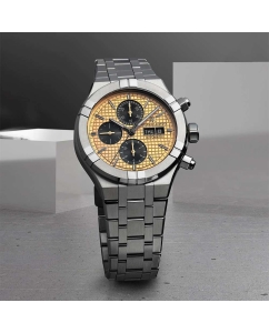 Купить Швейцарские механические титановые наручные часы Maurice Lacroix AI6038-TT032-530-1 с хронографом  в E-mobi