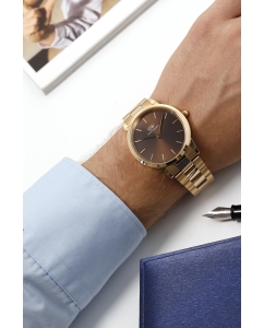 Купить Наручные часы Daniel Wellington Iconic Link Amber 40 RG Brown  в E-mobi