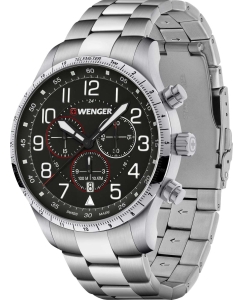 Купить Швейцарские наручные часы Wenger 01.1543.120 с хронографом  в E-mobi