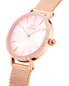Купить Наручные часы Daniel Wellington Petite 28 Bezel Mesh Pink MOP RG  в E-mobi
