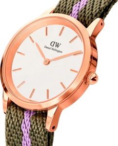 Купить Наручные часы Daniel Wellington Iconic 28 Green Nato RG White  в E-mobi