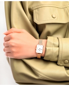 Купить Наручные часы Daniel Wellington Quadro 20X26 Pressed Melrose Lumine RG White  в E-mobi
