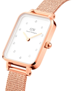 Купить Наручные часы Daniel Wellington Quadro 20X26 Pressed Melrose Lumine RG White  в E-mobi