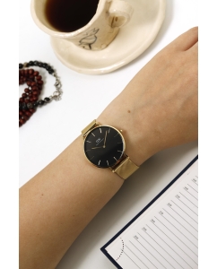Купить Наручные часы Daniel Wellington Petite 36 Evergold G Black  в E-mobi