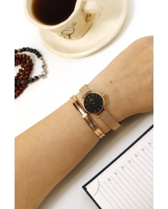 Купить Наручные часы Daniel Wellington Petite 24 Pressed Melrose RG Black  в E-mobi