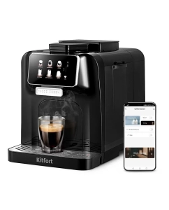 Купить Кофемашина автоматическая Kitfort КТ-7460 черный в E-mobi