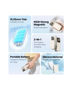 Купить Внешний аккумулятор магнитный uGreen PB561 (25208) 10000mAh, бежевый  в E-mobi