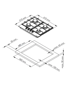 Купить Встраиваемая варочная панель газовая KUPPERSBERG TS 68 X серебристый  в E-mobi