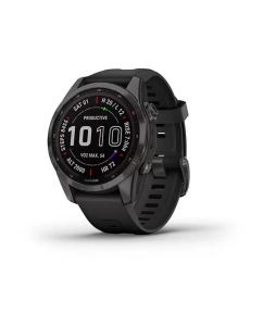 Купить Часы Garmin Fenix 7s Sapphire Solar титановый угольно-серый DLC с силиконовым ремешком в E-mobi