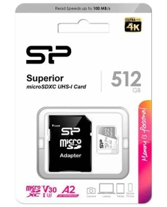 Купить Карта памяти Silicon Power Micro SDXC 512Гб (SP512GBSTXDA2V20SP)  в E-mobi